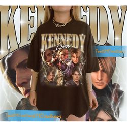 vintage leon s. kennedy shirt, vintage leon shirt, resident evil 4 movie shirt, leon kennedy oversized shirt