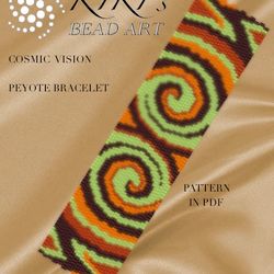 peyote bracelet pattern cosmic vision peyote pattern design 2 drop peyote in pdf instant download diy