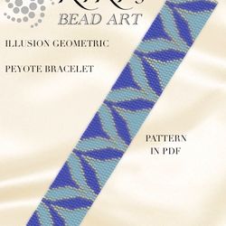 Peyote bracelet pattern Illusion Peyote pattern design 2 drop peyote in PDF instant download DIY