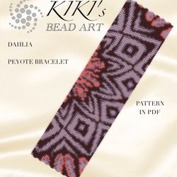 peyote bracelet pattern dahlia flower peyote pattern design 2 drop peyote in pdf instant download diy