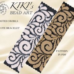 peyote bracelet pattern frosted swirls peyote pattern design 2 drop peyote in pdf instant download diy