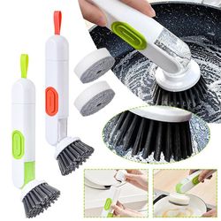 washing up brushes with liquid dispenser, multi-functional long-handle liquid-filled cleaning brush