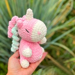 unicorn crochet pattern amigurumi, cute kawaii rainbow horse, stuffed crochet animals