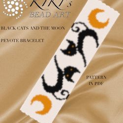 peyote bracelet pattern black cats peyote pattern design 2 drop peyote in pdf instant download diy