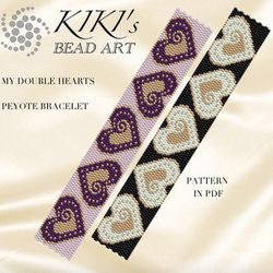 peyote bracelet pattern my double hearts peyote pattern design 2 drop peyote in pdf instant download diy