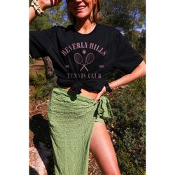 beverly hills tennis club tee, palm beach tennis club, florida country club shirt, athletics tshirt, summer beach tee, v