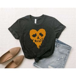 skull halloween tshirt, skull heart shirt, skull love shirt, halloween tshirt, halloween funny shirt