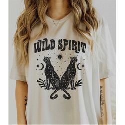 boho wild spirit cheetah graphic t-shirt, boho tshirt, wild cheetah shirt, graphic tee, vintage boho tshirt