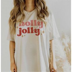 cute christmas shirt, holly jolly shirt, vintage christmas shirt, retro holiday shirt, ugly sweater shirt