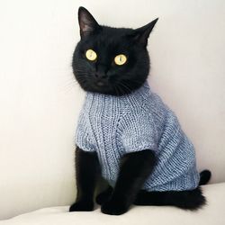 Basic cat sweater Pets jumper Hand knitted cat sweater Jumper for cat Handcrafted cat knitwear Cat outfits Dog sweaters