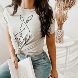 easter bunny shirt, bunny graphic tee, easter shirts for women, rabbit lover shirt, cute gift for bunny rabbit lover, mi