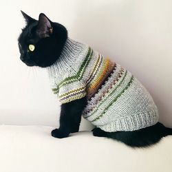 Cat sweater Jumper for cat Pet clothing Sweater for pet Dog clothing striped cat sweater grey cat sweater Sphynx sweater