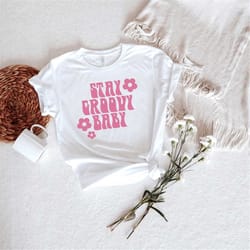 stay groovy tee, cute t shirt, cute shirt, peace t-shirt, hippie tee, vintage t-shirt, unisex tee, oversized tee