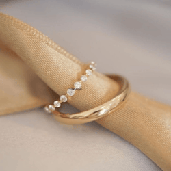 10k Simple Design for Couple, Anniversary Rings,Forever Sleek Wear,Pair Ring