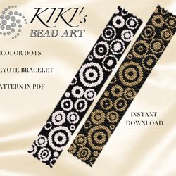 peyote bracelet pattern bicolor dots peyote pattern design 2 drop peyote in pdf instant download diy