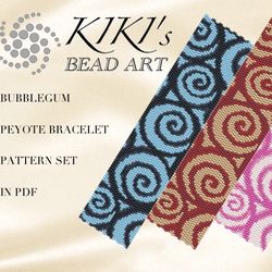 peyote bracelet pattern bubblegum swirls peyote pattern design 2 drop peyote in pdf instant download diy