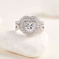 925 Silver Wedding Ring 3Set Design| Vintage Wedding Ring Set|Silver Engagement & Wedding Choice For all