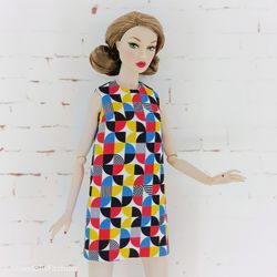 Abstract A-silhouette dress for Poppy Parker and Barbie regular