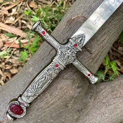 Handmade Harry Potter replica sword, Monogram sword, sword of Gryffindor with leather sheath, amazing gift sword, sword