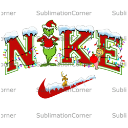 Grinch x Grinch Christmas x Cindy Lou, Grinch Nike Png, Logo Brand Png, Swoosh Nike Png, Instant Download, Sublimation