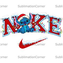 Stitch x Stitch Christmas x Lilo & Stitch Nike Png, Logo Brand Png, Swoosh Nike Png, Instant Download, Sublimation