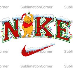 Pooh x Winnie The Pooh Christmas x Pooh Nike Png, Logo Brand Png, Swoosh Nike Png, Instant Download, Sublimation