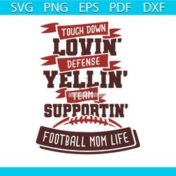 touch down lovin defense yellin team supportin football mom life png, Sport Balls png