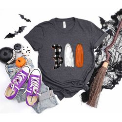 cute boo ghost pumpkin halloween shirt, boo halloween shirts, fall shirts, funny halloween party tee, ghost shirt, hallo