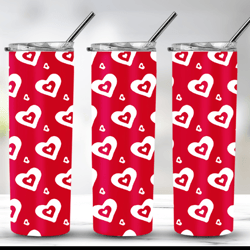 Seamless red heart tumbler wrap design