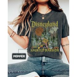 vintage disneyland haunted mansion comfort colors shirt, haunted mansion shirt mickey halloween shirt halloween shirt di