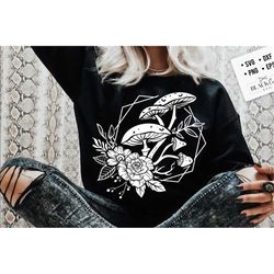 magic mushrooms svg, moon mushroom svg, boho moon svg, crescent moon svg, magic illustration svg, witchcraft svg, magic