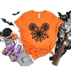 mickey head spider web halloween shirt, disney halloween shirt, mickey halloween shirt, mickey spider web shirt, hallowe