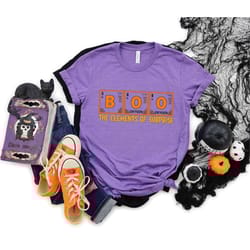 boo the elements of surprise shirt, halloween chemistry teacher shirt, halloween science shirt, spooky boo periodic tabl