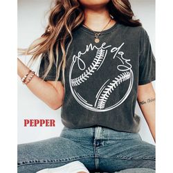 comfort colors game day baseball shirt, game day, baseball coach shirt, baseball game season, baseball school spirit, ba
