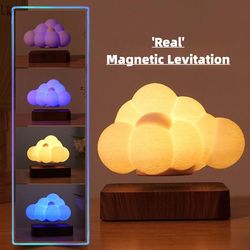 novelty night light magnetic levitation cloud lamp, creativity floating 3d print bulb desk