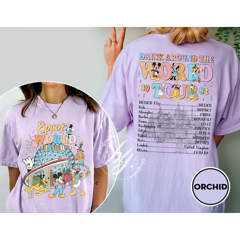 Epcot World Tour 1982 Shirt, Drink Around The World Shirt, Mickey And Friend Shirt, Epcot Center, Epcot Family Trip Shirt, Disneyworld Tee - 4.jpg