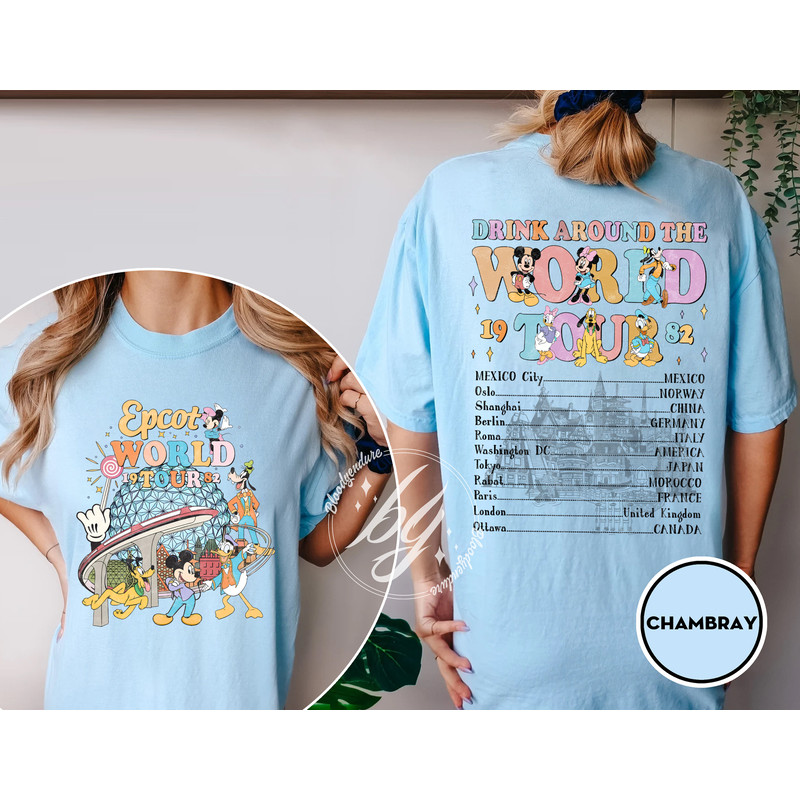 Epcot World Tour 1982 Shirt, Drink Around The World Shirt, Mickey And Friend Shirt, Epcot Center, Epcot Family Trip Shirt, Disneyworld Tee - 6.jpg