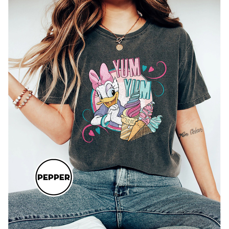 Retro Daisy Duck Shirt, Daisy Duck Trip Shirt, Daisy Yum Yum Shirt, Disney Girl Trip Shirt, Disney Vacation Shirt, Comfort Color Shirt - 3.jpg