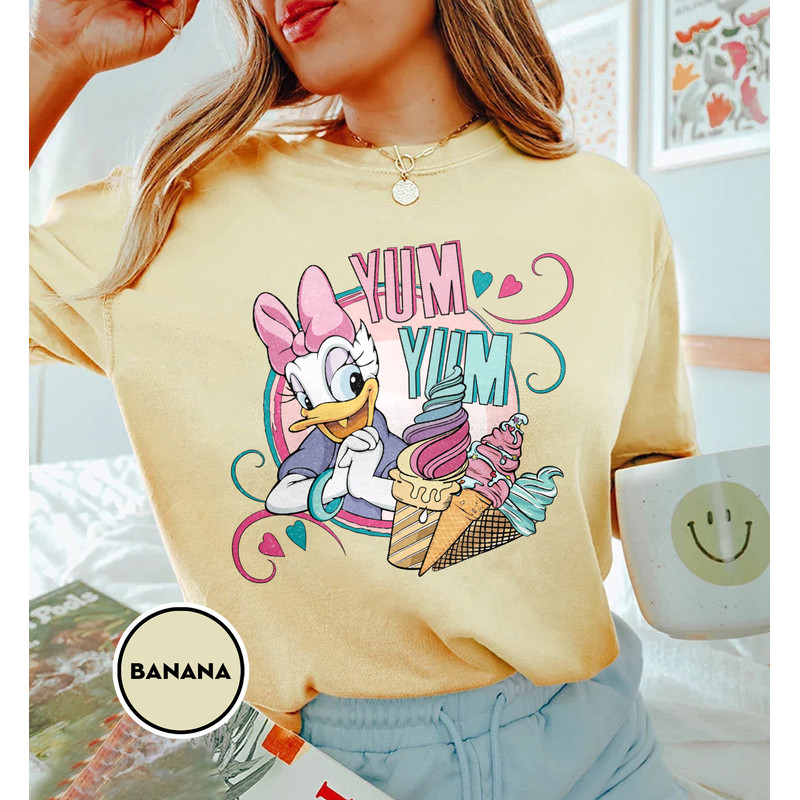 Retro Daisy Duck Shirt, Daisy Duck Trip Shirt, Daisy Yum Yum Shirt, Disney Girl Trip Shirt, Disney Vacation Shirt, Comfort Color Shirt - 4.jpg