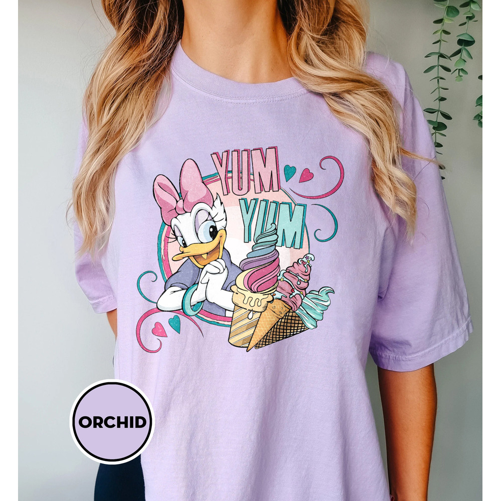 Retro Daisy Duck Shirt, Daisy Duck Trip Shirt, Daisy Yum Yum Shirt, Disney Girl Trip Shirt, Disney Vacation Shirt, Comfort Color Shirt - 5.jpg