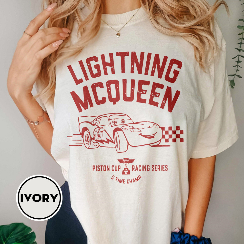 Retro Lightning McQueen Comfort Color Shirt, Disney Cars Land Shirt, Vintage Disney Cars Shirt, Pixar Cars Shirt, Cars Theme Birthday Shirt - 1.jpg
