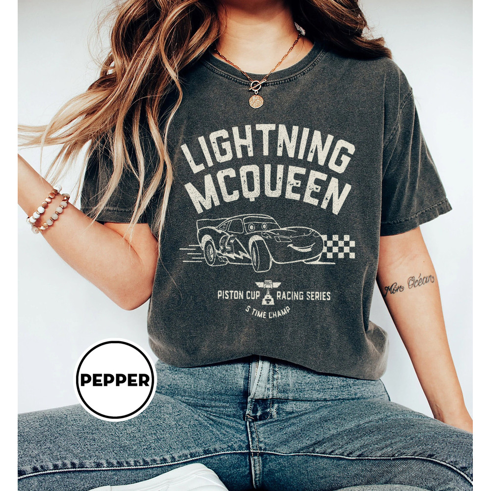 Retro Lightning McQueen Comfort Color Shirt, Disney Cars Land Shirt, Vintage Disney Cars Shirt, Pixar Cars Shirt, Cars Theme Birthday Shirt - 2.jpg