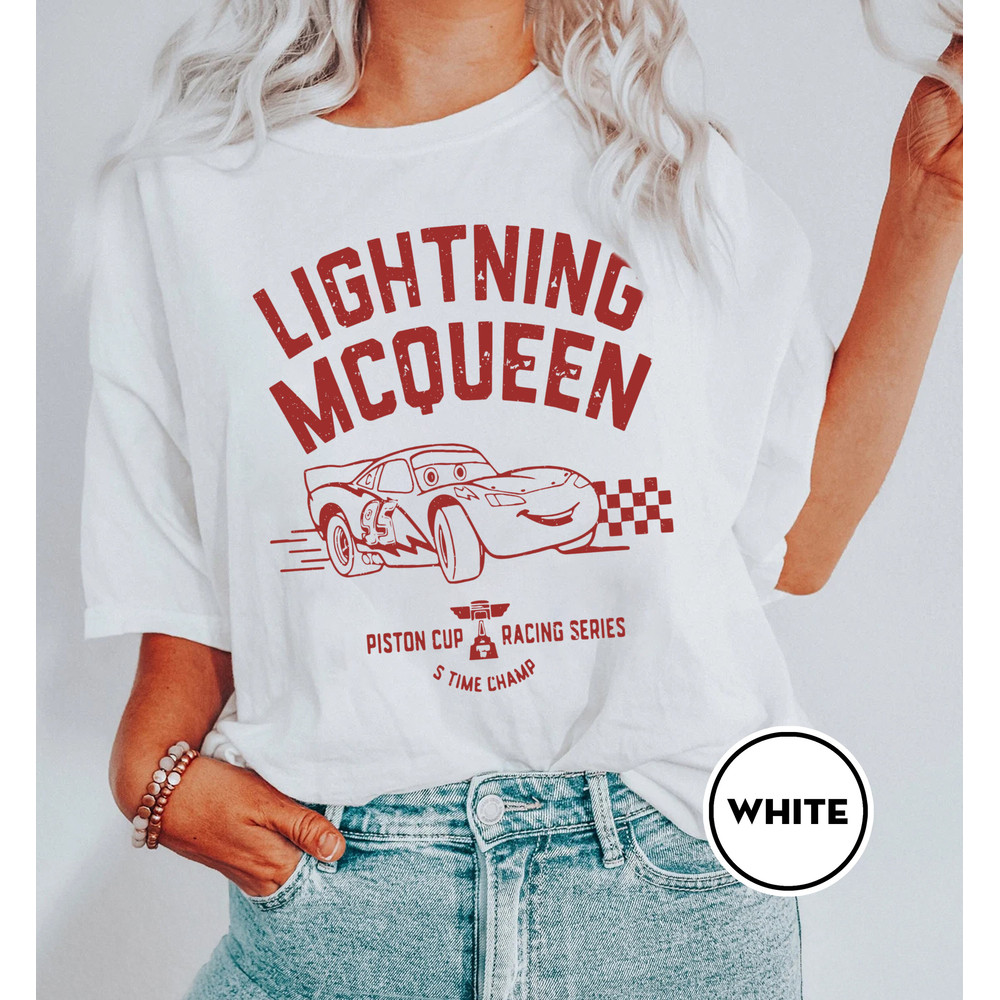 Retro Lightning McQueen Comfort Color Shirt, Disney Cars Land Shirt, Vintage Disney Cars Shirt, Pixar Cars Shirt, Cars Theme Birthday Shirt - 4.jpg