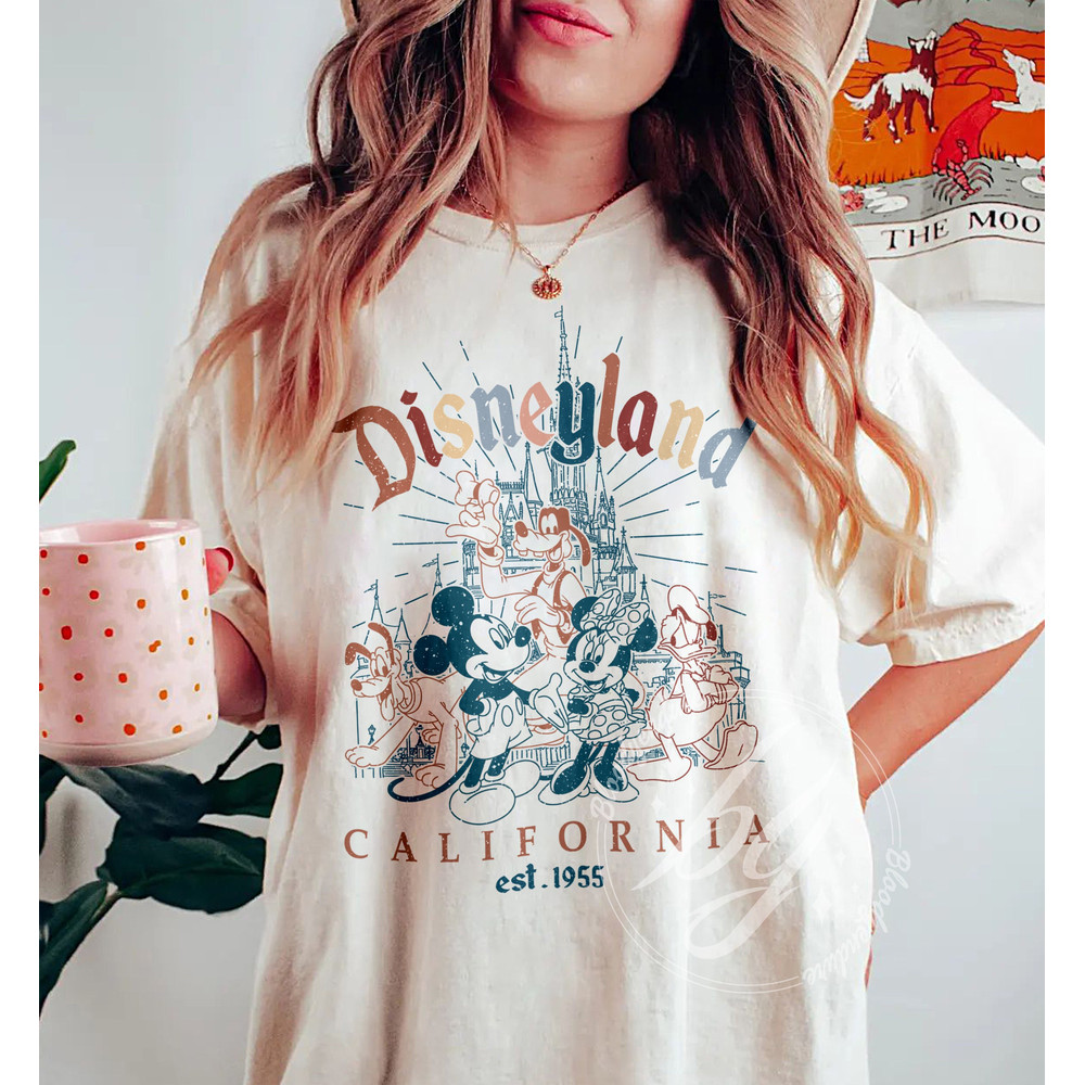 Retro Mickey And Friends Disneyland Est 1955 T-shirt, 2023 Family Vacation Shirt, Magic Kingdom, Disneyland Shirt, Mickey Minnie Pluto Shirt - 1.jpg