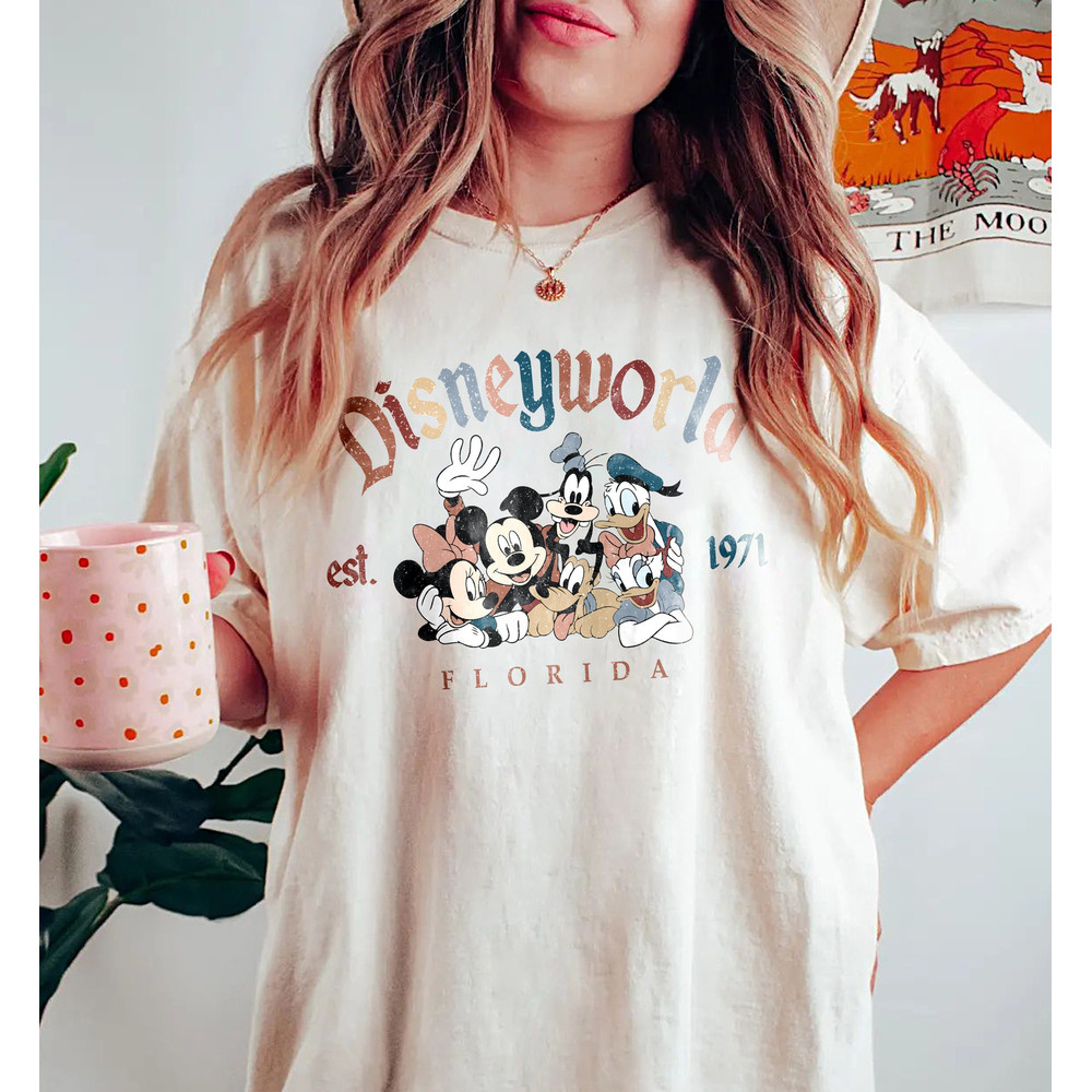 Retro Mickey And Friends Disneyworld Est 1971 T-shirt, 2023 Family Vacation Shirt, Magic Kingdom, Mickey Minnie Donald Pluto Shirts - 1.jpg