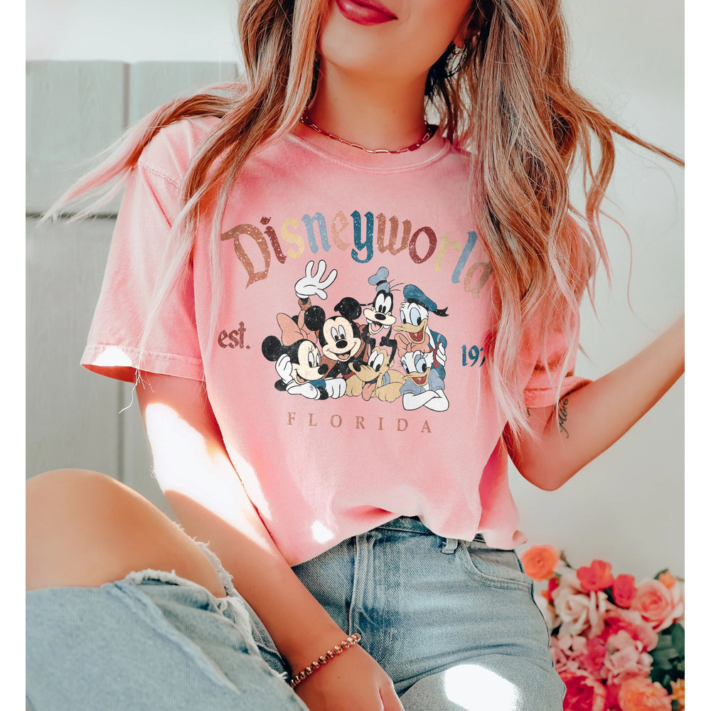 Retro Mickey And Friends Disneyworld Est 1971 T-shirt, 2023 Family Vacation Shirt, Magic Kingdom, Mickey Minnie Donald Pluto Shirts - 2.jpg