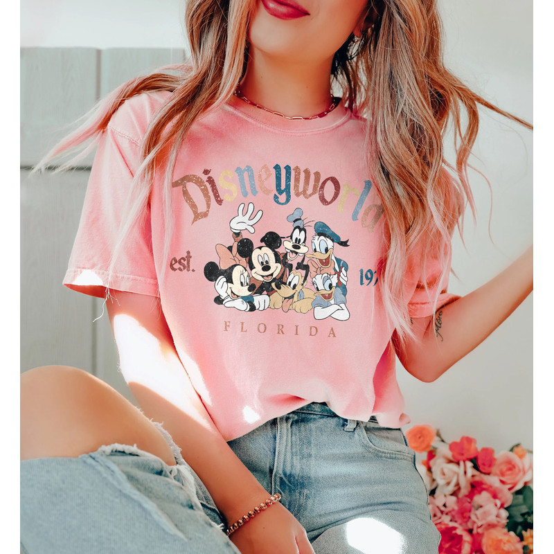 Retro Mickey And Friends Disneyworld Est 1971 T-shirt, 2023 Family Vacation Shirt, Magic Kingdom, Mickey Minnie Donald Pluto Shirts - 2.jpg