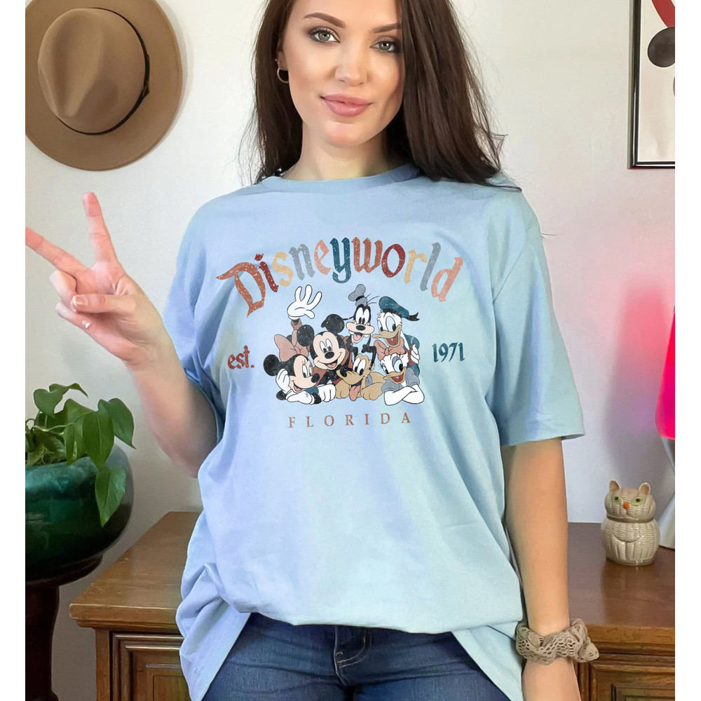 Retro Mickey And Friends Disneyworld Est 1971 T-shirt, 2023 Family Vacation Shirt, Magic Kingdom, Mickey Minnie Donald Pluto Shirts - 3.jpg