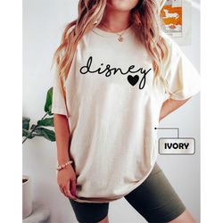comfort colors disney with heart shirt, walt disney world shirt, disney shirt, magic kingdom, disneyland shirt, disney v