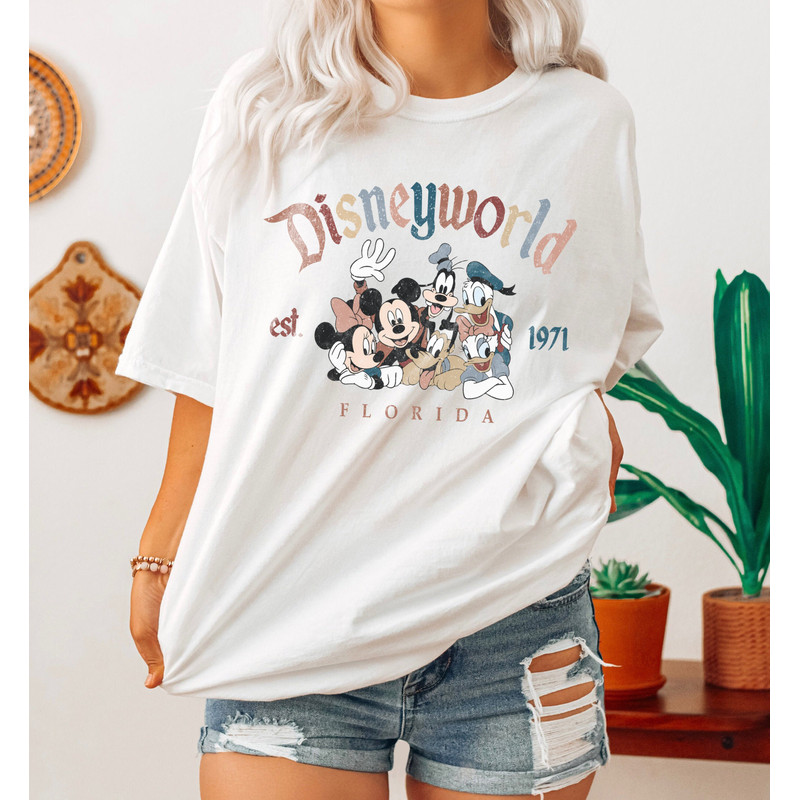Retro Mickey And Friends Disneyworld Est 1971 T-shirt, 2023 Family Vacation Shirt, Magic Kingdom, Mickey Minnie Donald Pluto Shirts - 5.jpg